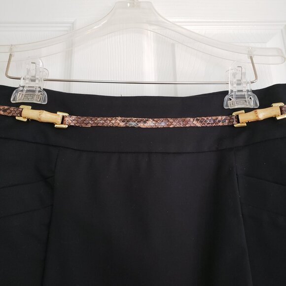 Calvin Klein black pencil skirt with attached belt - Size 4 - Cotton blend - Picture 2 of 3